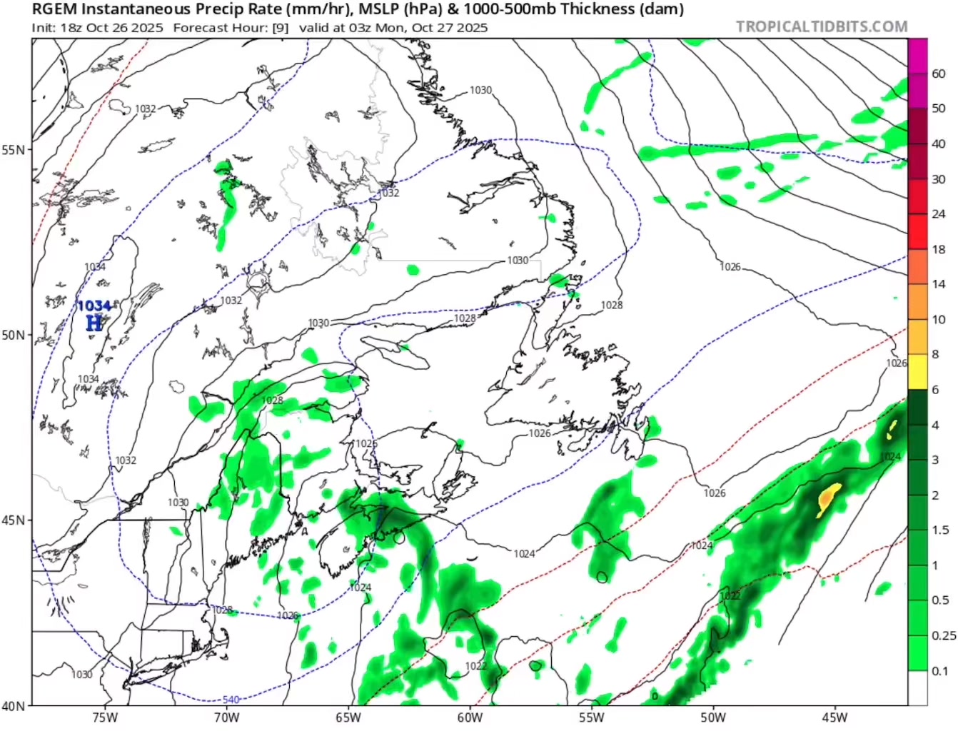 2025-10-26 (3:00pm) Precipitation Forecast Kings County - 60% chance of ...