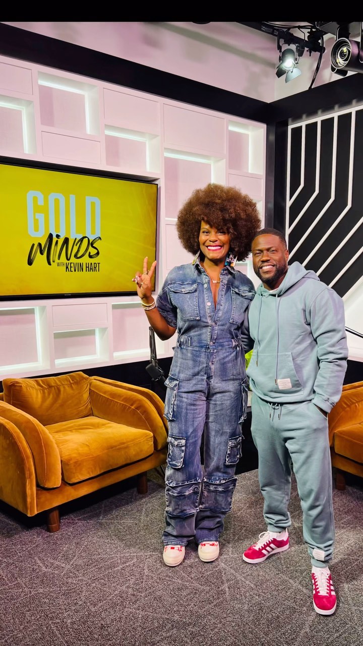 🙌🏾OOHHH GOD I THANK YOU🙌🏾 for trusting me with this journey🙌🏾. @kevinhart4real thank you for letting me share my story and gifts with you honey. #blessed #tabithabrown , Denim jumpsuit from 