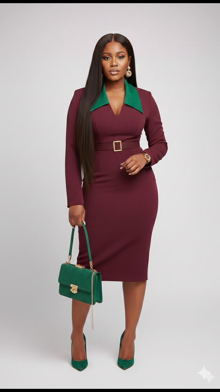 green and maroon combination dress Burgundy emerald outfit inspiration | Ankara Styles and fashion gallery light green and maroon combination dress
