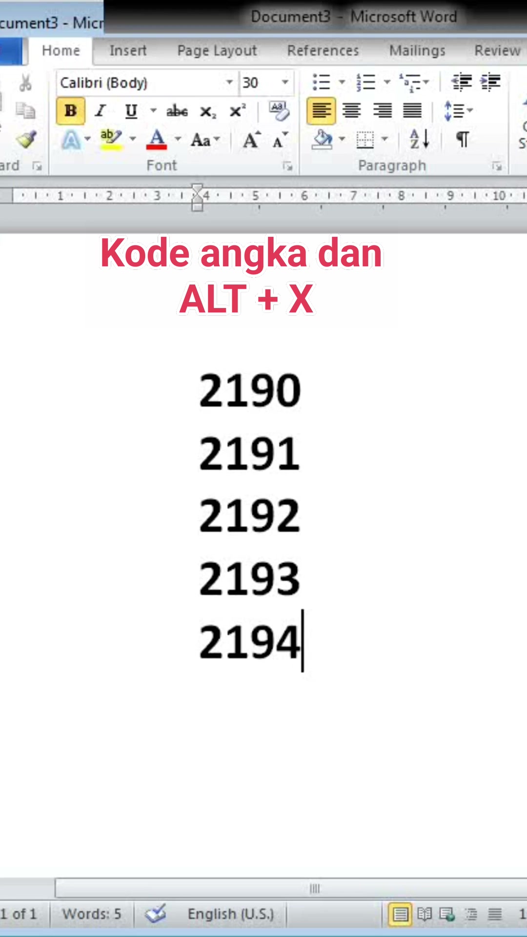 Kode angka dan ALT + X #tutorial #microsoft #tipsword #tipsexcel # ...