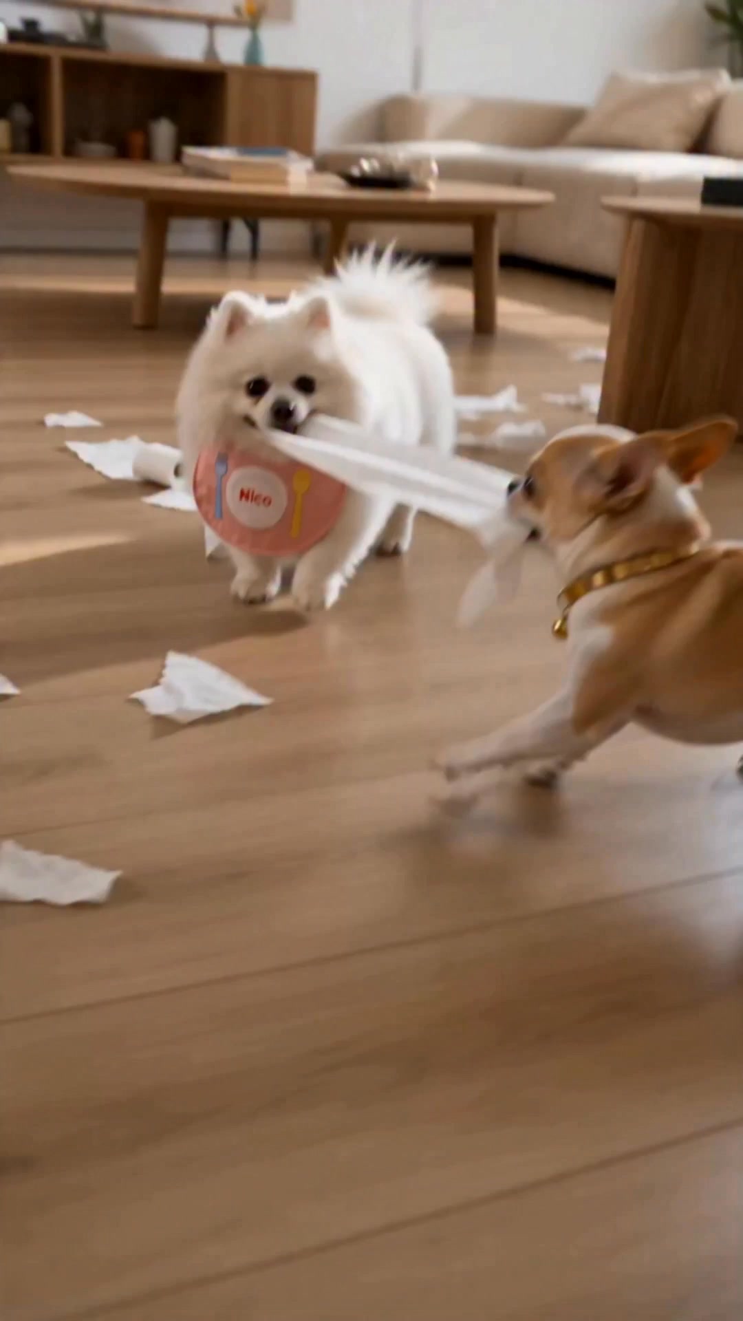 Robot Dog Nico, Chiens robotiques réalistes AI, chiot robot qui agit comme un vrai chien, chiens en peluche interactifs électroniques pour s'asseoir, aboyer, marcher et courir Blanc