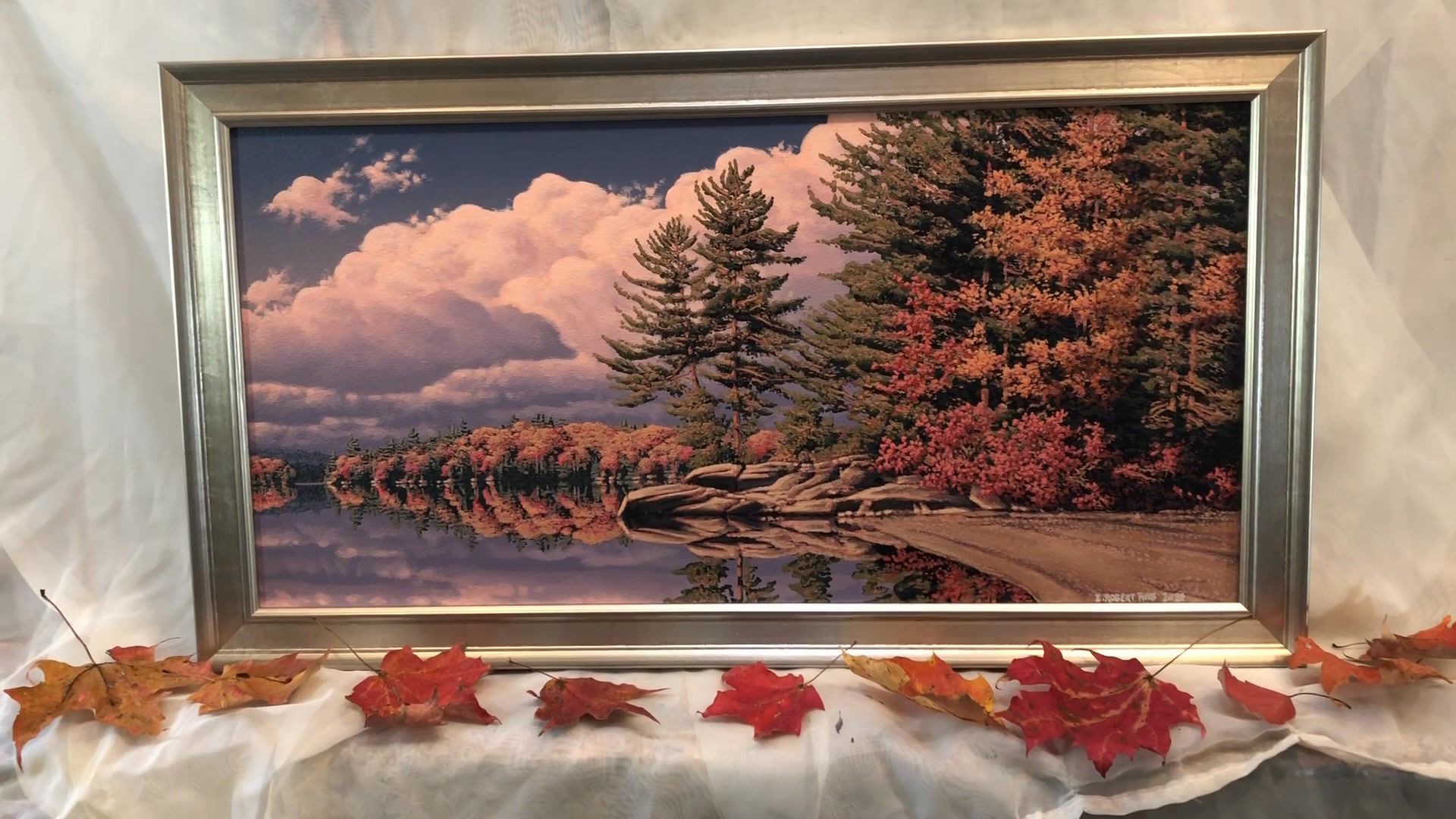 Algonquin Park autumn scene in oil painting
