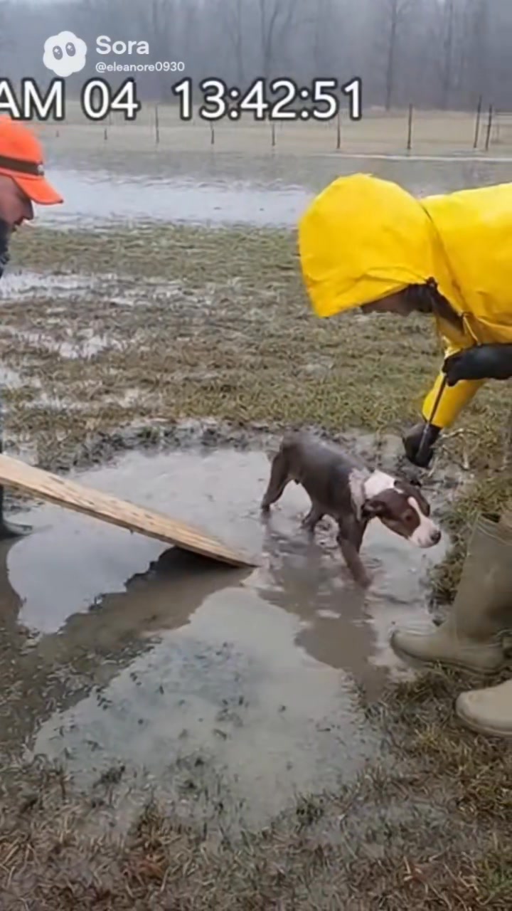 Dog Trapped in Mud Rescued by Kind Rescuers — Real CCTV Footage 🐾 ️ # ...