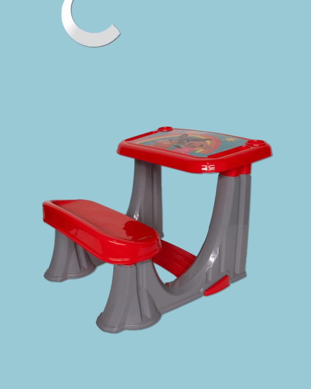 Banco-scrivania Bing 2 In 1 Per Bambini, Con Seduta Integrata E Vani Portaoggetti, Regalo Creativo