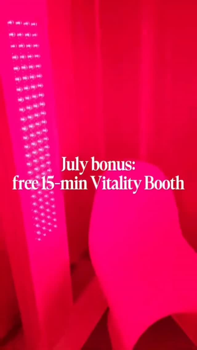 ✨ Give your body the hydration and recovery it deserves. 💧, This month, every Hydrate & Boost IV includes a FREE 15-minute Vitality Booth session (a $45 value)!, Why combine the two? , 💧 Restore 