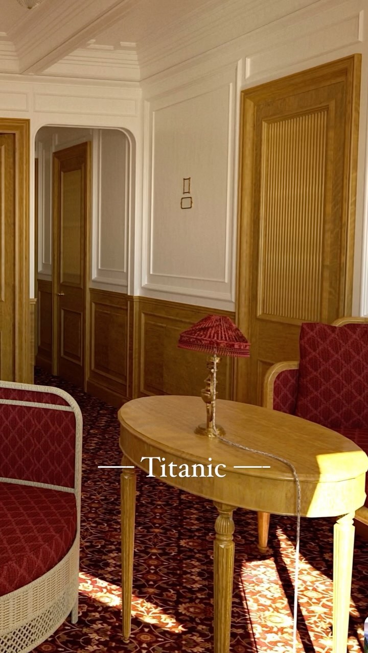 First class stateroom B-77 on Titanic in the H&W bedroom B 'modern