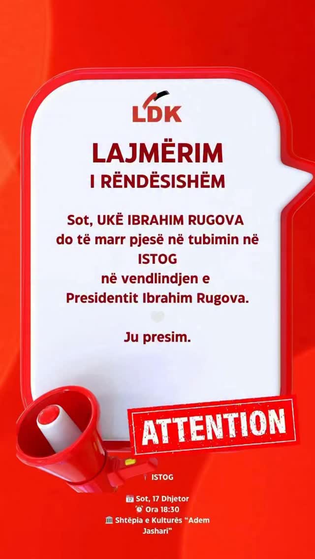Në ora 18:30, në Shtëpinë e Kulturës “Adem Jashari” në Istog, ju presim ...