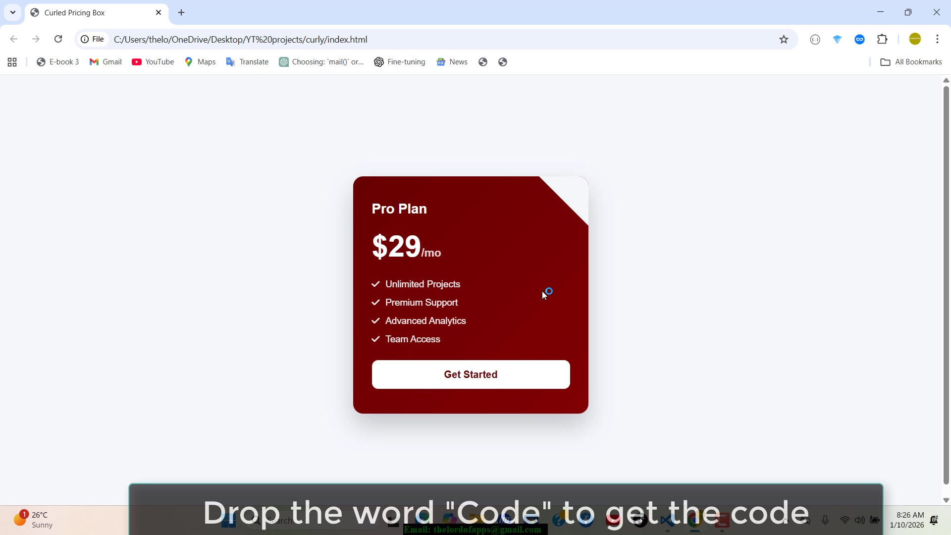 Curly Pricing Table in CSS and HTML | Codekinda | Facebook
