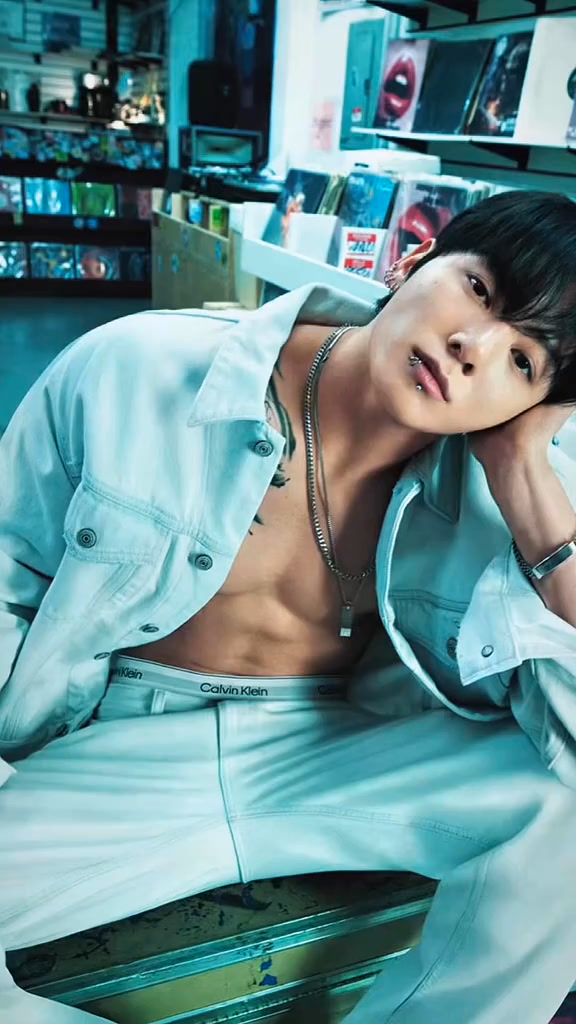 Jung Kook in his favorite denim. The 90s Trucker and 90s Straight