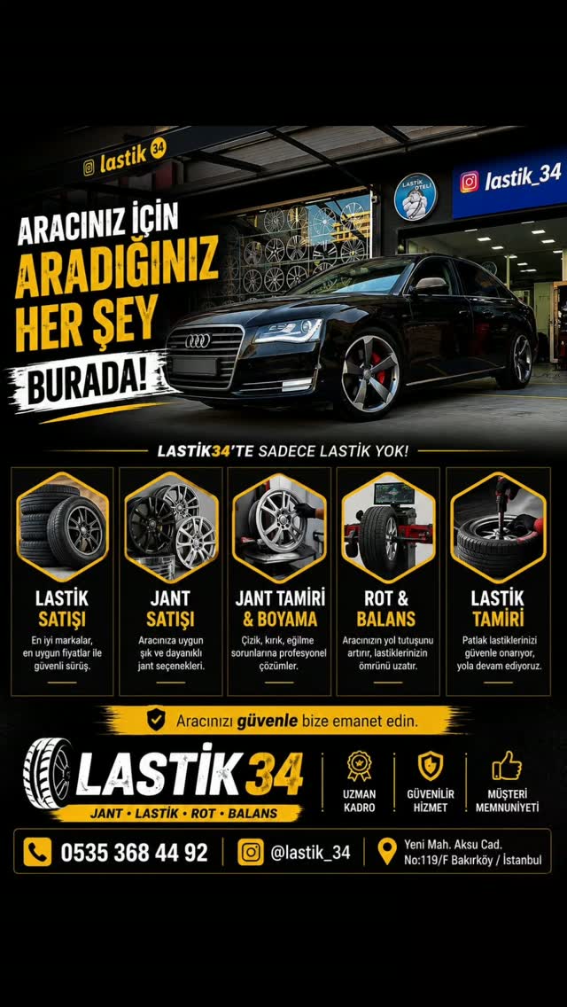 🚗 Aracınız için aradığınız her şey Lastik34’te! 🛞, Sadece lastik değil