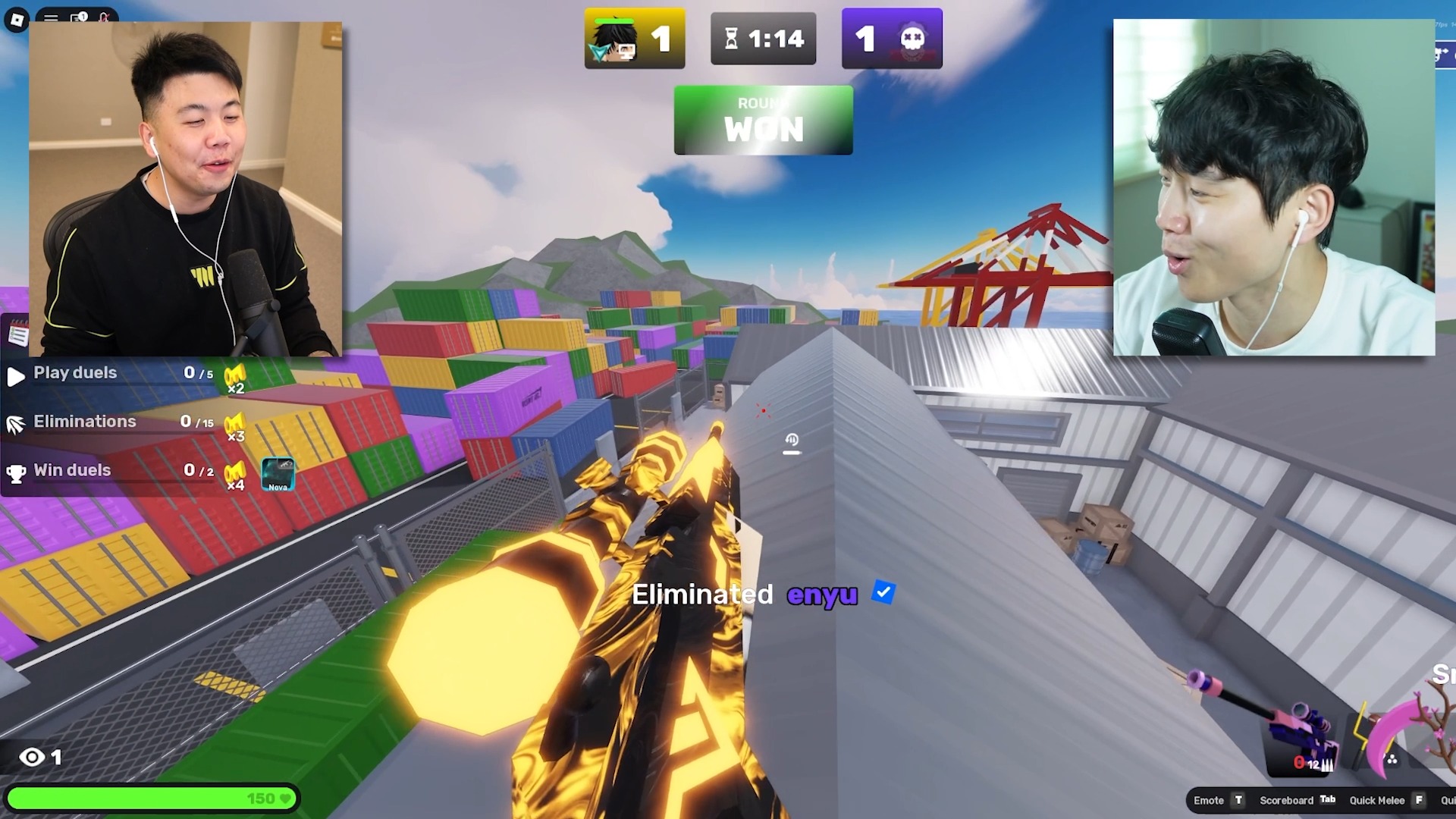 ちゃー Today, I invited 100 celebrities to a Roblox Rivals tournament to