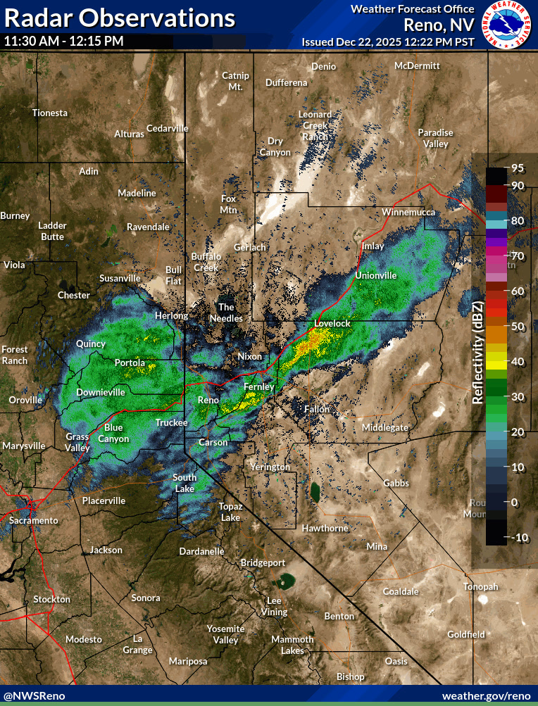 📡 12:35 PM Radar: Snow levels have trended lower around Tahoe ...