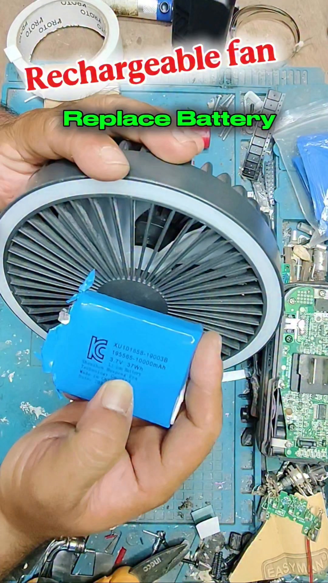 Portable rechargeable battery fan with 24/12 volt supply