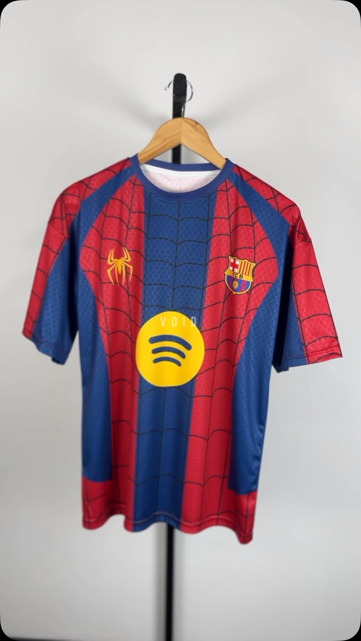 🕷️ SPIDEY X BARCELONA RETRO JERSEY 🔵🔴 Premium China Honeycomb