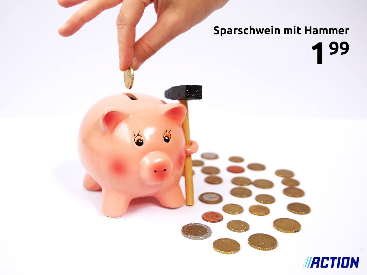 Oink oink … Bewahre dein ganzes Kleingeld in diesem schönen Sparschwein auf! 🐷 | Action