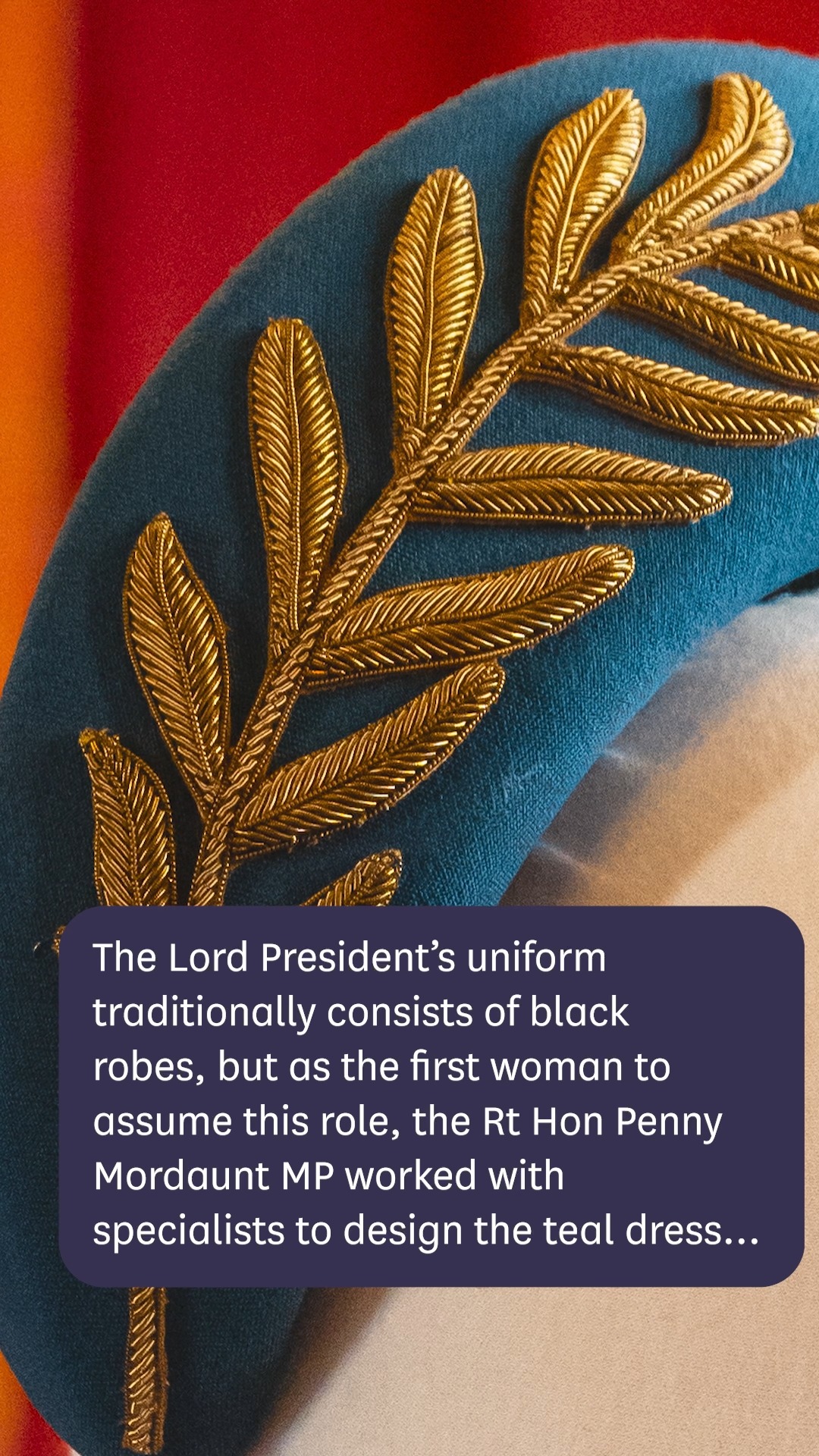 For a limited time only, visitors can see the dress worn at the #Coronation of King Charles III by Penny Mordaunt, Leader of the House of Commons and Lord President of the Privy Council. , The dress 