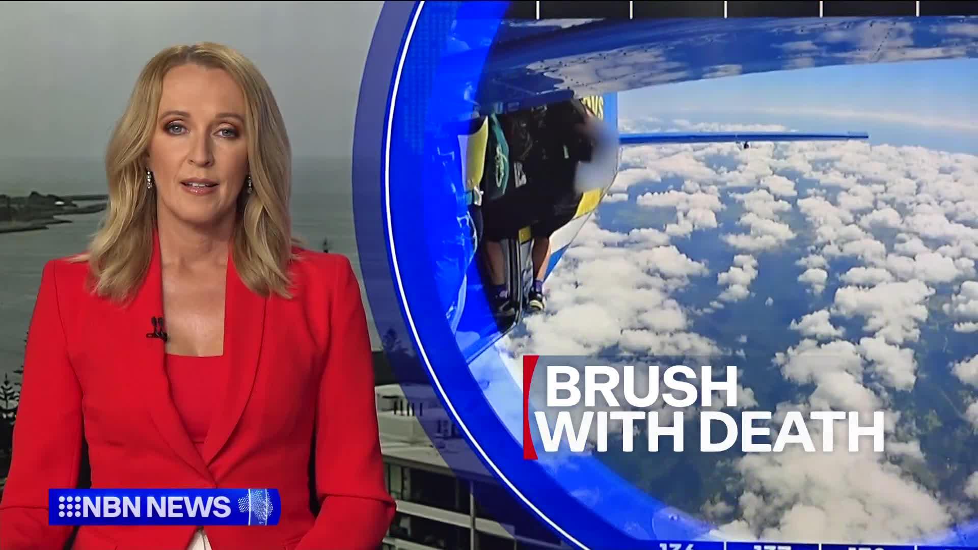 Extraordinary video has emerged of an experienced skydiver's brush with ...