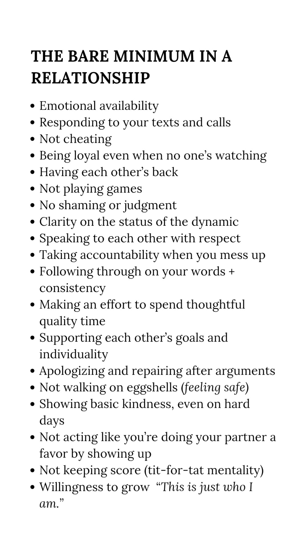The Bare Minimum In a Relationship. #relationshipadvice #LoveInAction # ...