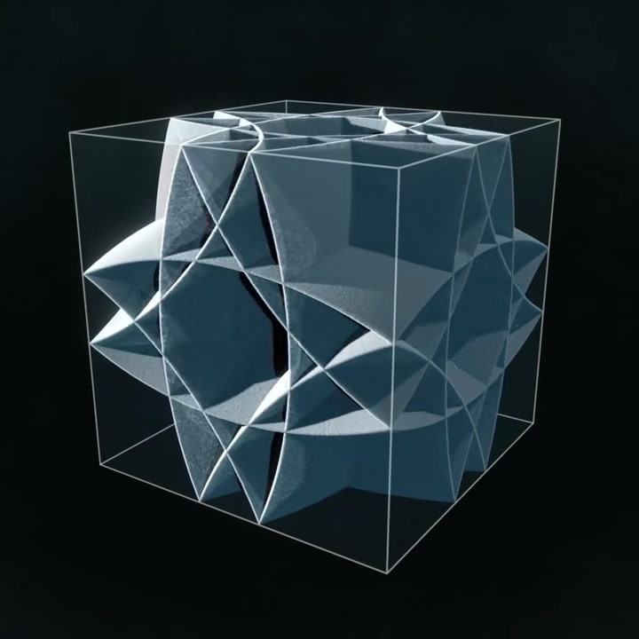A spherical ripple colliding inside of a cube. #welligkeit #cube #ondas ...