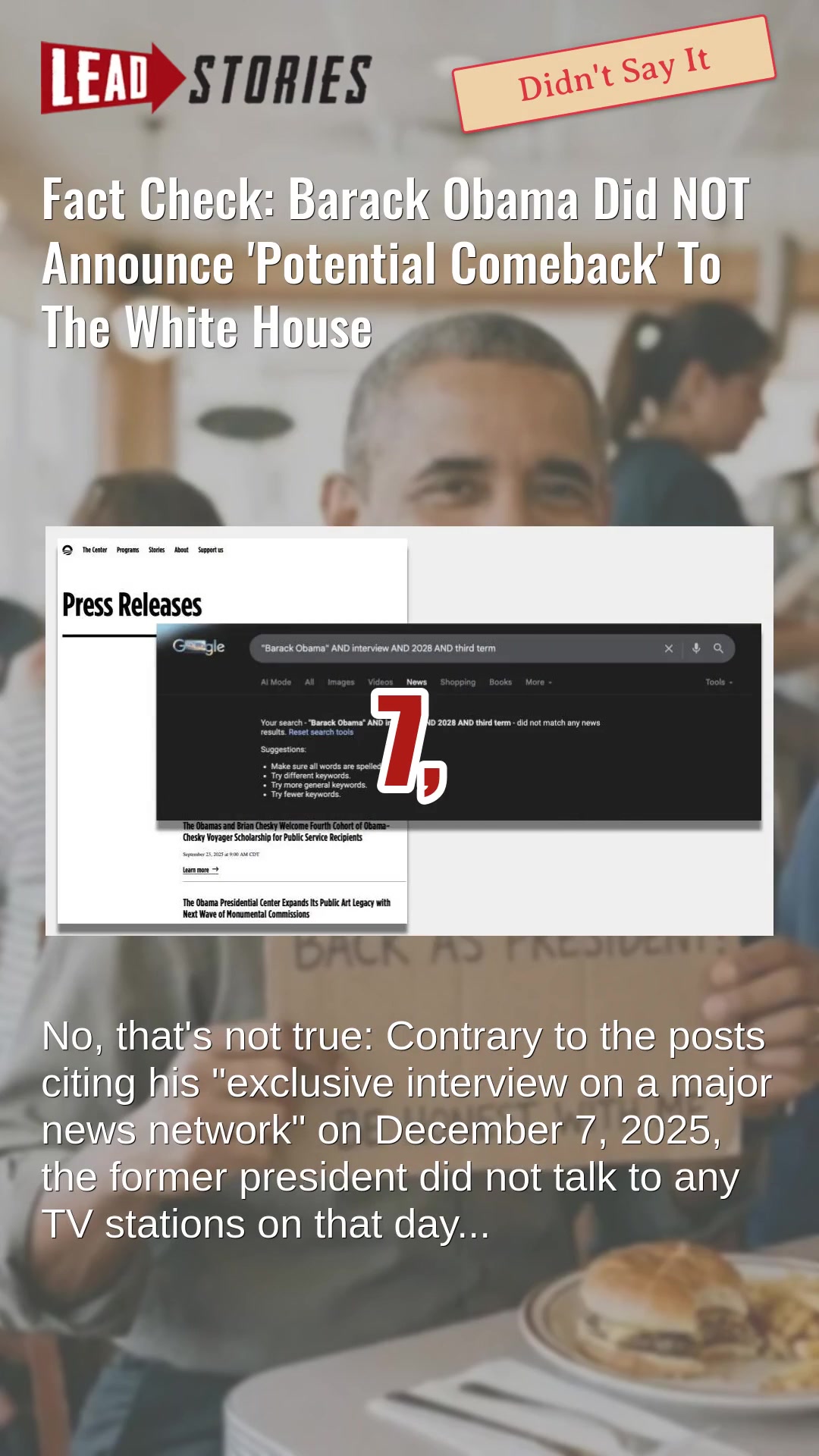 Fact Check: Barack Obama Did NOT Announce 'Potential Comeback' To The ...