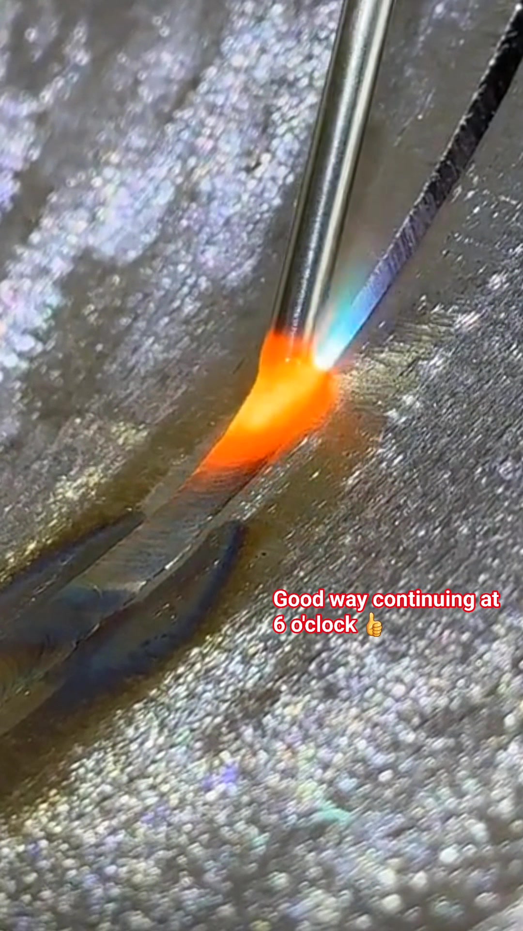 Make sure to form a puddle then flow the rod from above. #welding # ...