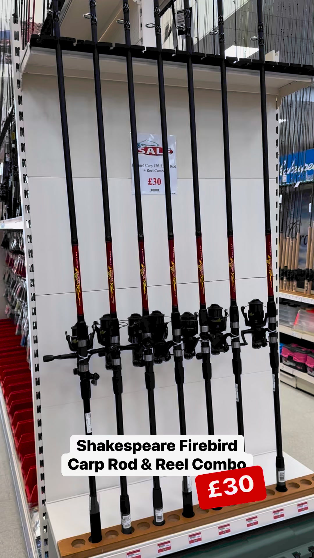 firebird fishing rod and reel Red Shakespeare & Combo  Millets Fishing Rod Shakespeare Firebird Spin