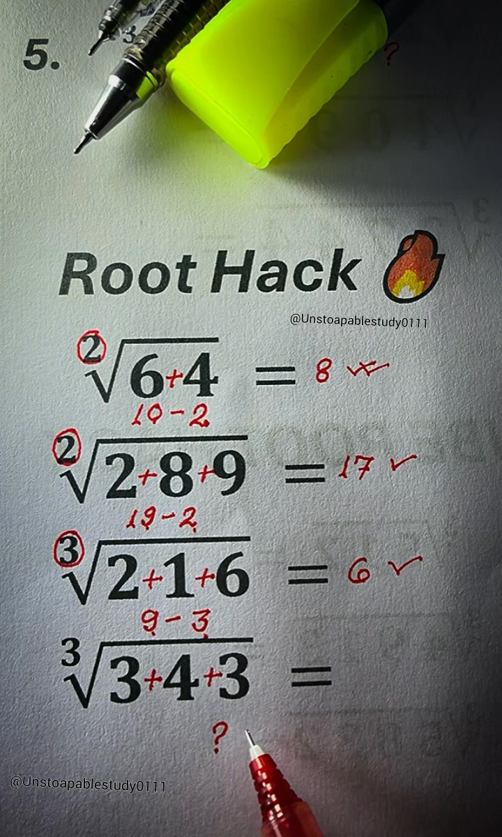 Root Hack 🤯 #fblifestyle #unstoapablestudy #squareroot # ...