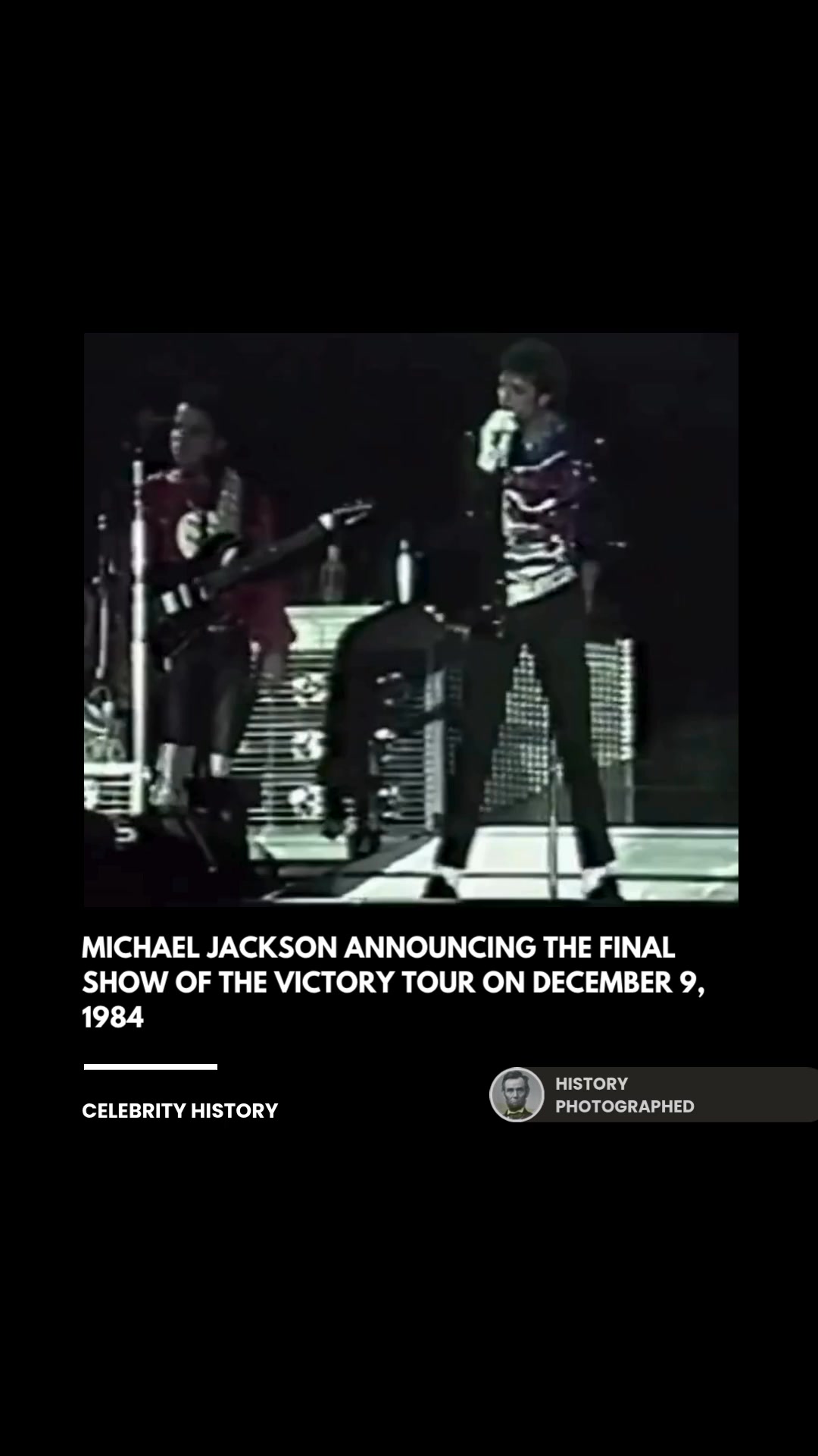 During the final Victory Tour concert at Dodger Stadium, Michael