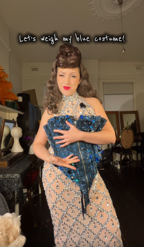 blue burlesque dress Let’s weigh my costume burlesque theme outfit Women's Black Coats & Brand:Steve Madden Size UK Dress 16 Color:Pale Steel Blue