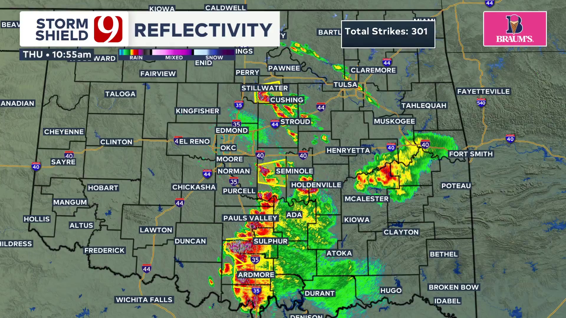 Radar Update 10:56 AM - Clusters of strong to severe thunderstorms in ...