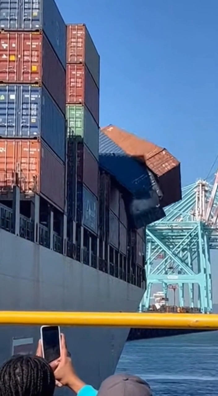 On February 19, 2026, at the Port of Newark, New Jersey, several ...