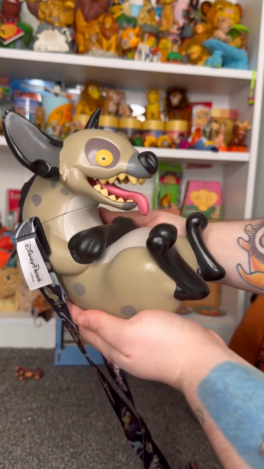 A new Scar popcorn bucket and Ed the hyena sipper have arrived at