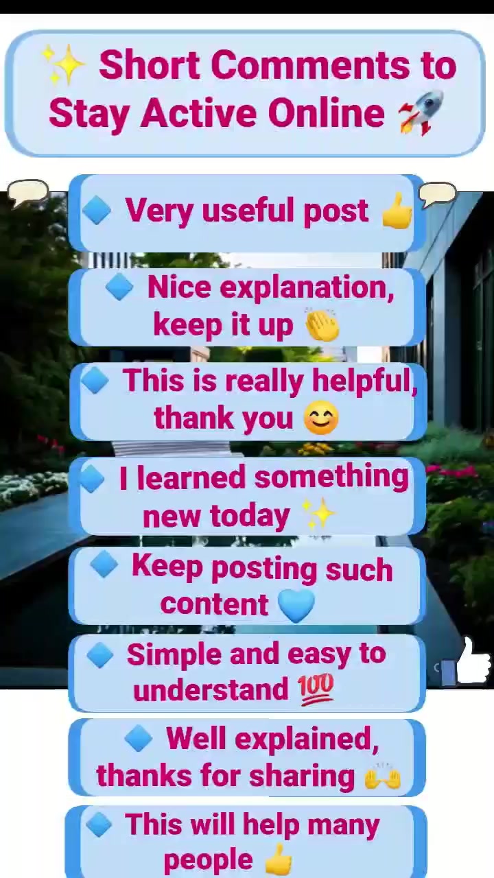 Short Comments to Stay Active Online 🚀 #learnenglish #spokenenglish # ...