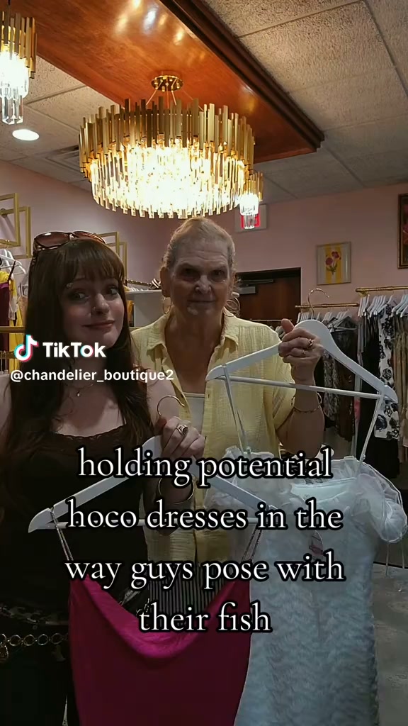 appleton homecoming dresses El and Janet from Chandelier Boutique showing off dresses! 512 W College Ave | Tina Plummer sarees-pennsylvania