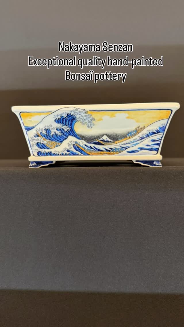 Nakayama senzan , pot display. Wonderful hand-painted, inspired by