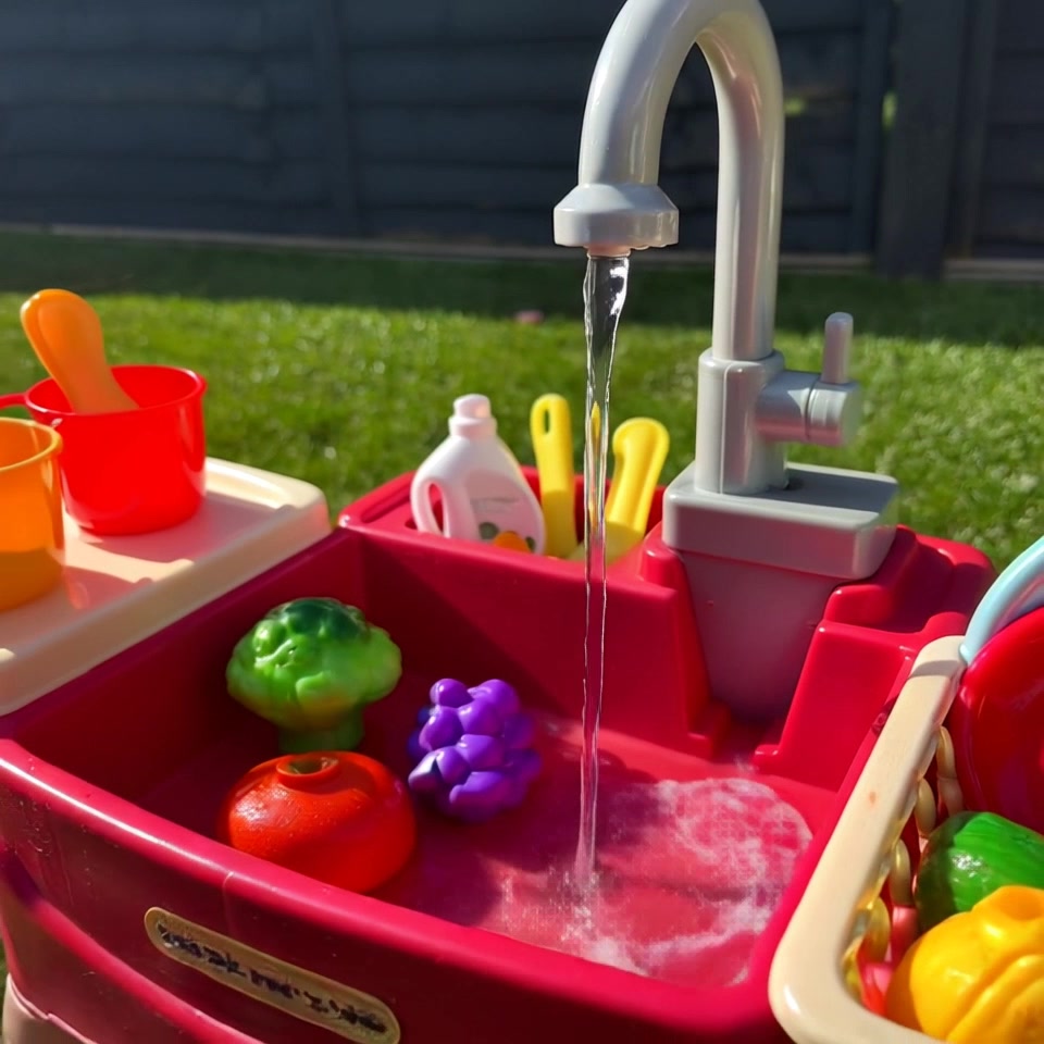 Évier De Jeu Avec Eau Courante Pour Enfants 3+ – 23 Pièces, Jouet Cuisine Réaliste Robinet Électrique, Bac Recycle Eau, Cadeau Fille Garçon