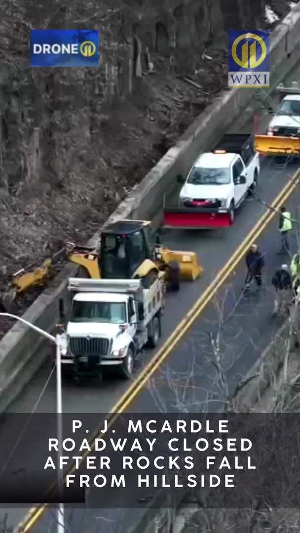 P.J. McCardle Roadway in Pittsburgh is closed after rocks fell from the ...