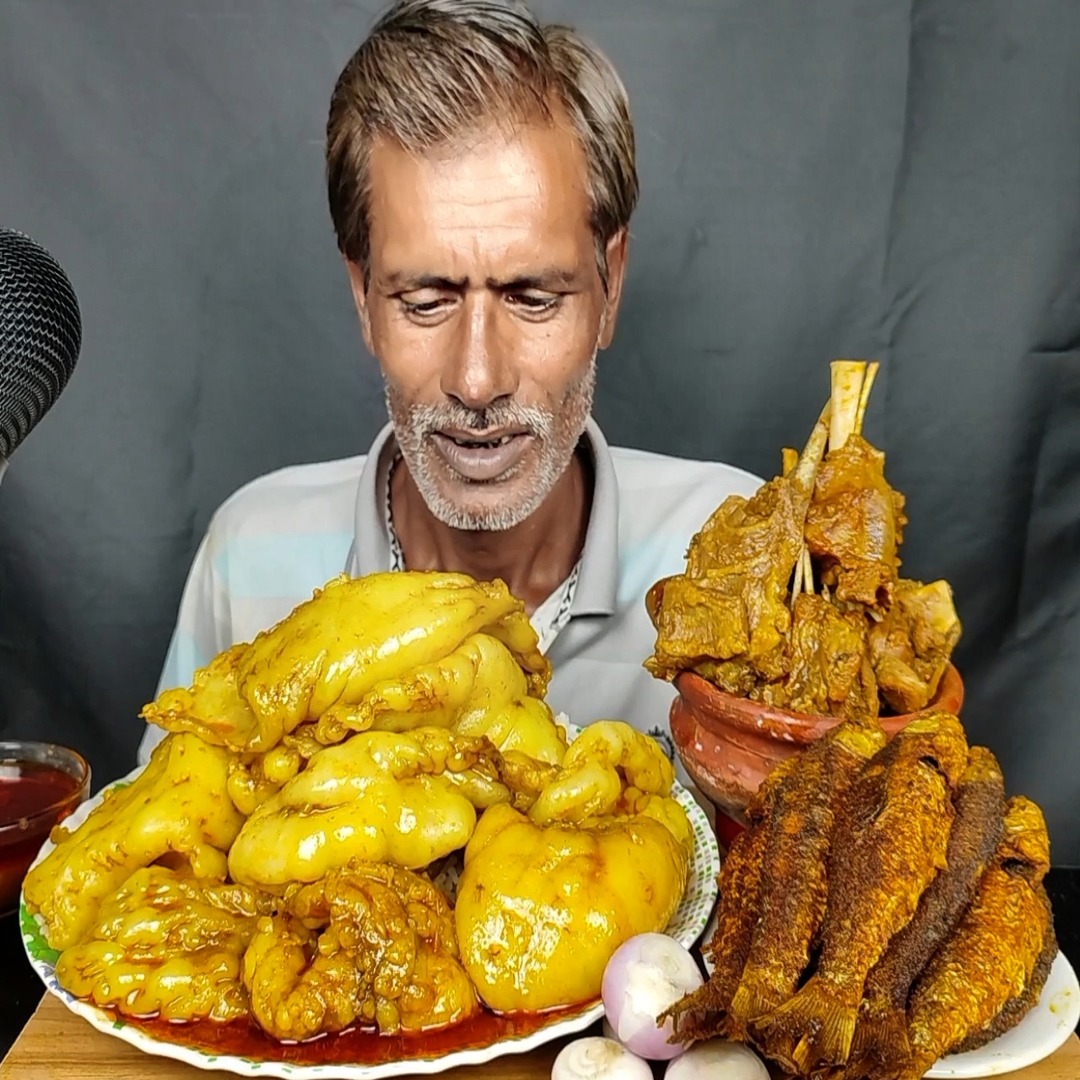 Most Oily Mutton Fat Curry, Crispy Fish Fry, Spicy Mutton Curry with ...