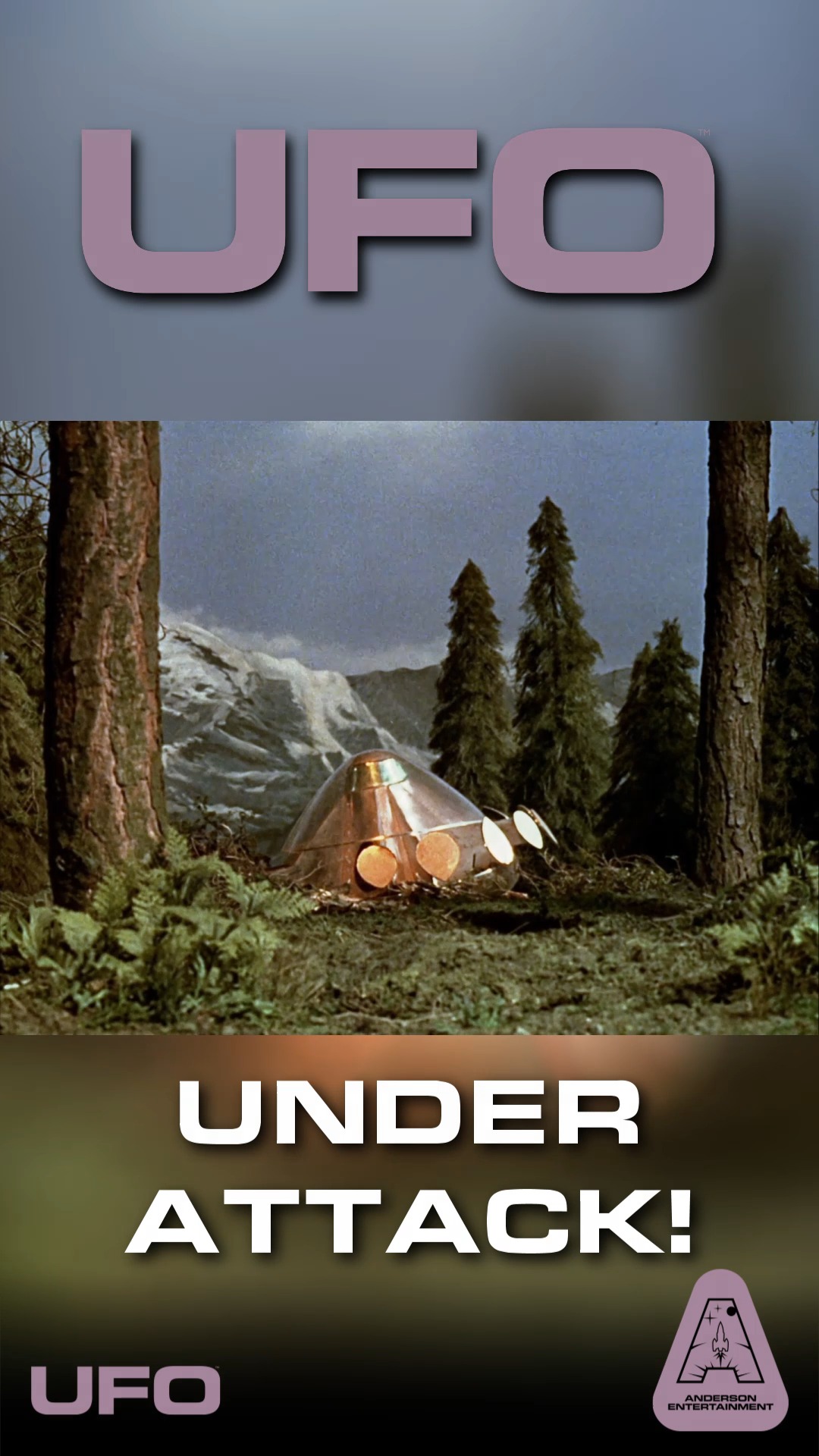 A SHADO Mobile comes under fire from a downed UFO, in the episode ...