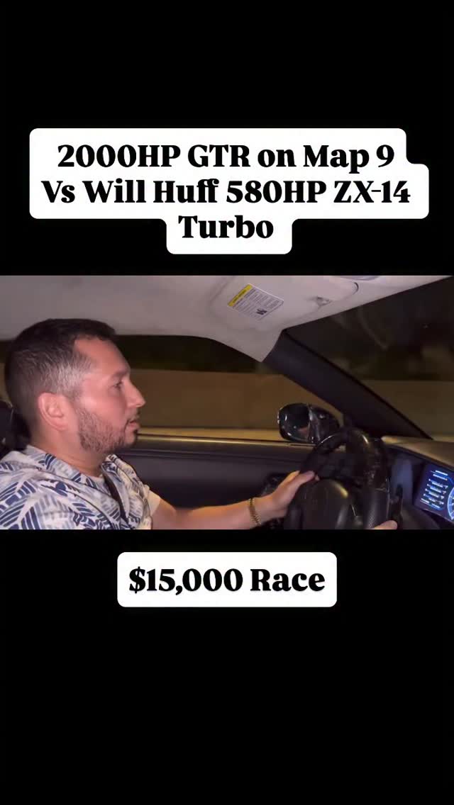 2000HP GTR on Map 9 Vs Will Huff 580HP ZX-14 Turbo GTR TAKES THE W
