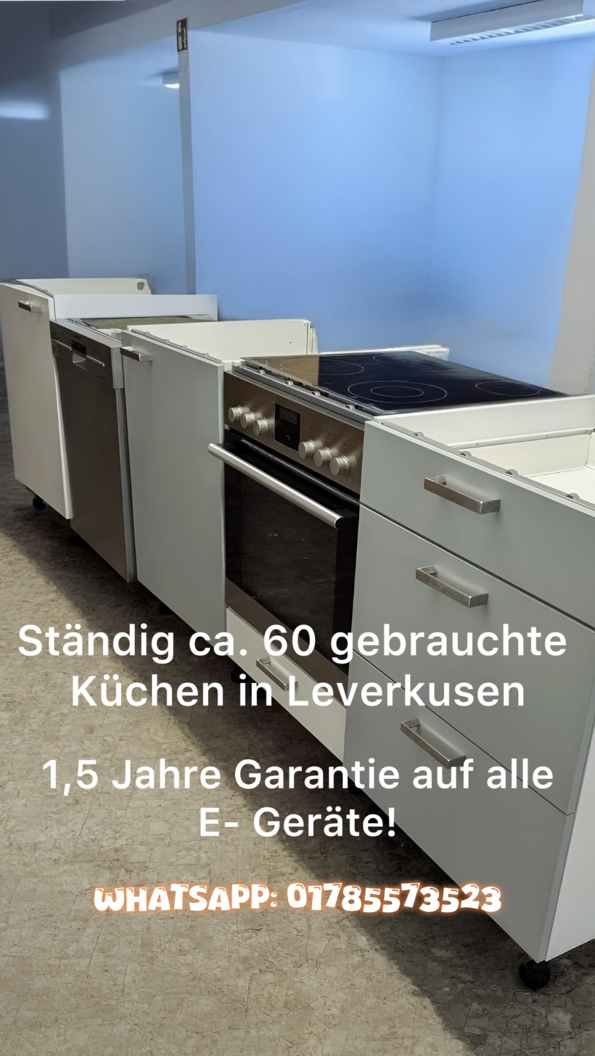 🌞Diese Küchenzeile in weiß-grau hat folgende Bestandteile:, - 3 Unterschränke: 3x 60, - 1 BAUKNECHT Backofen, - 1 BAUKNECHT Cerankochfeld, - 1 SIEMENS Spülmaschine,