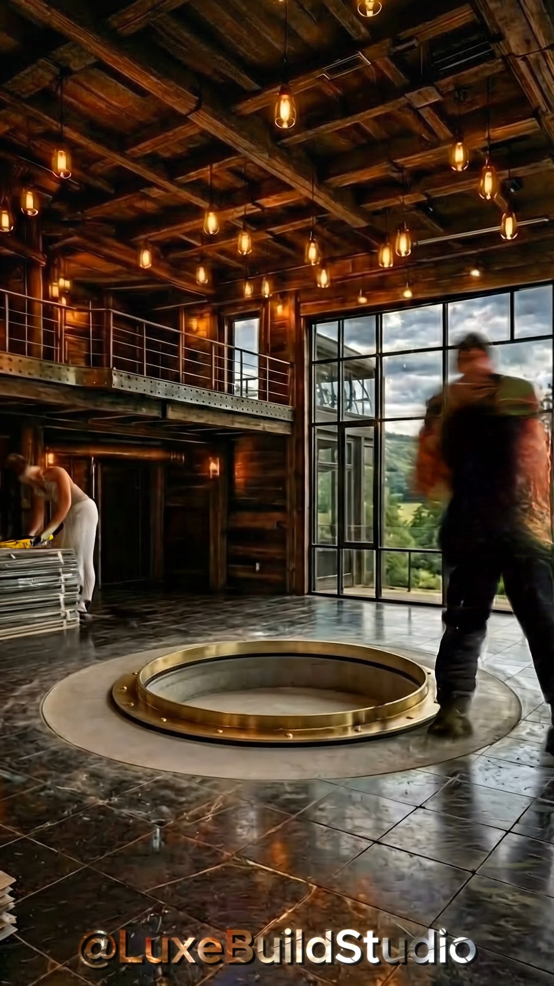 Building A Giant Cylindrical Aquarium In A Steampunk Loft Installing Photo Inspiration
