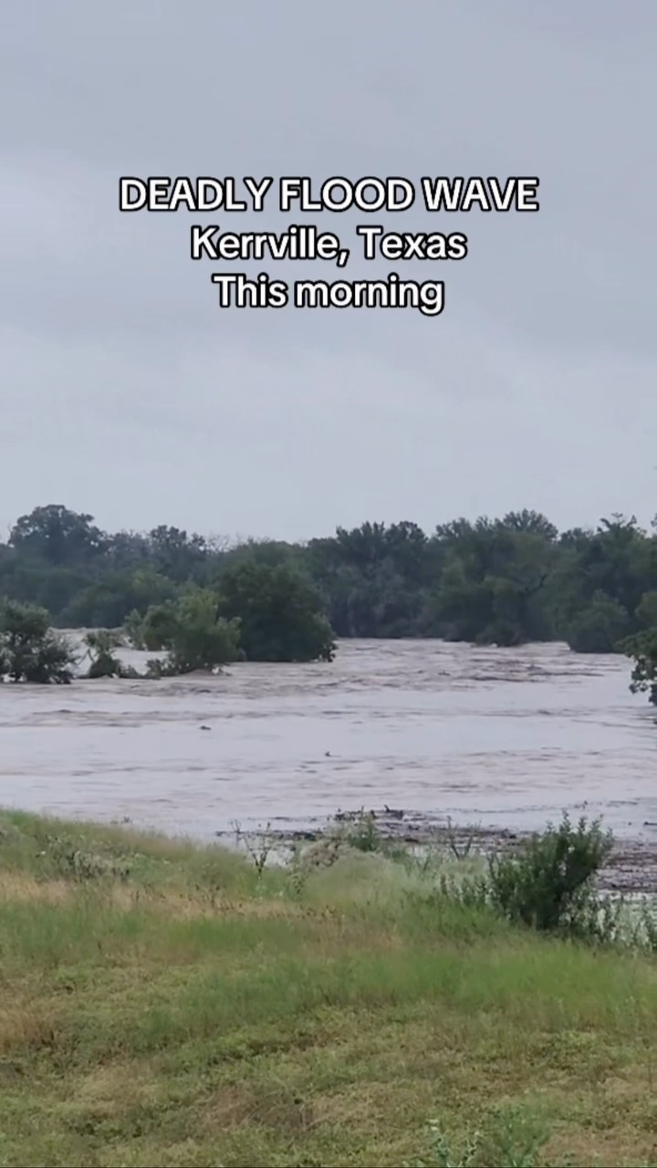 TEXAS HILL COUNTRY MEGA FLOOD at peak crest near Kerrville, Texas