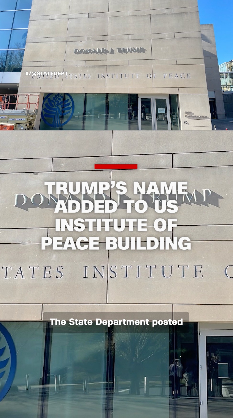 President Donald Trump's name was added to the US Institute of Peace ...