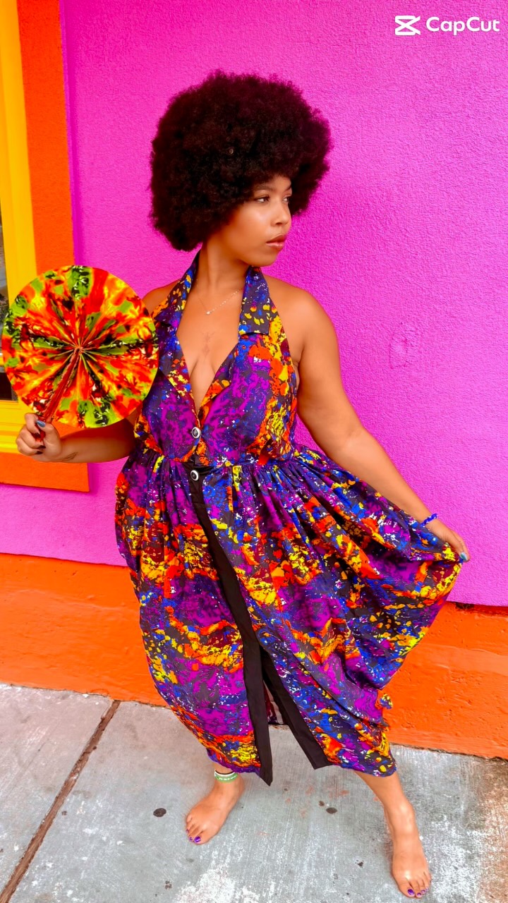 Check out this stunning balloon puff-style dress, a true one-of-one design handcrafted by our talented Sister Taylor in Ghana. 🇬🇭 , Zeliatu Tahus , Each piece is uniquely made with love, creativity, 