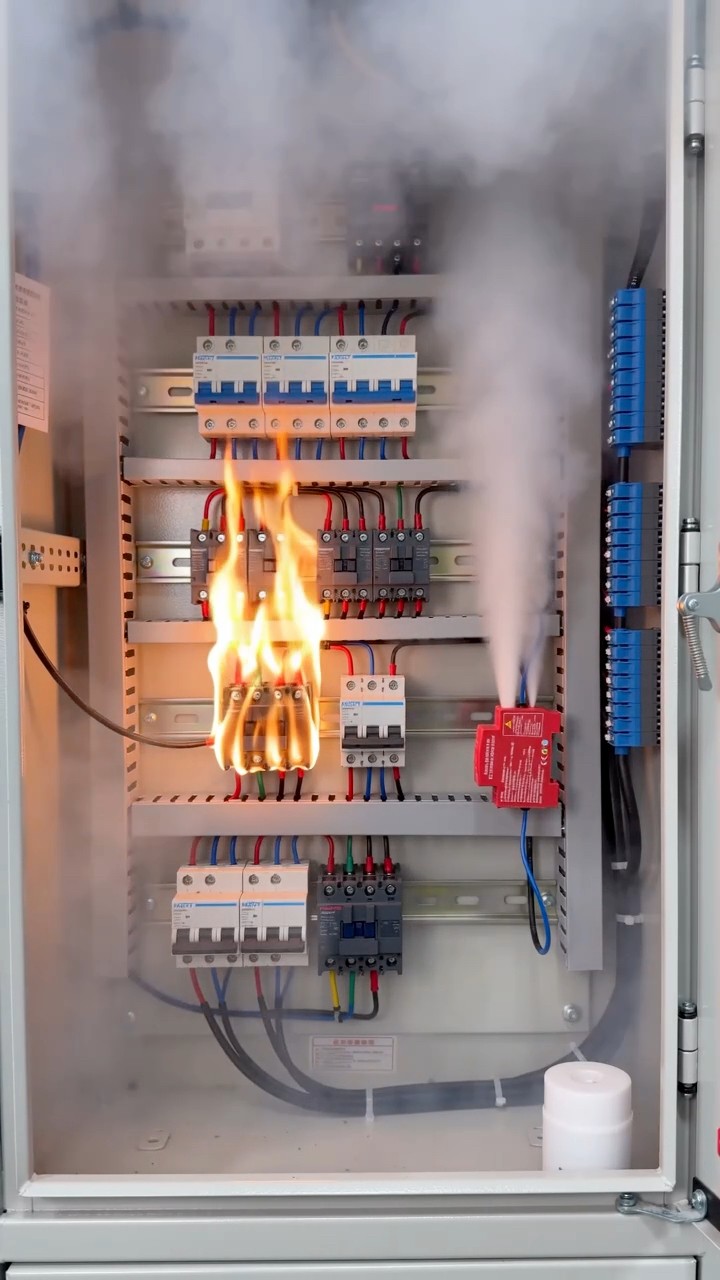 Aerosol fire suppression device for distribution boxes & cabinets