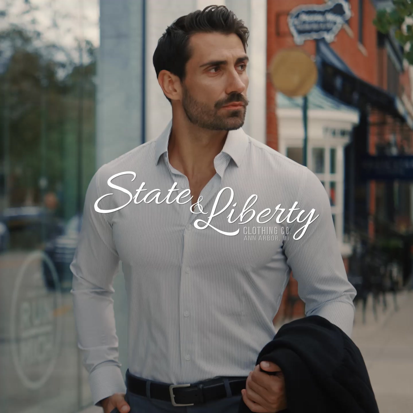 state and liberty dress shirts The Peter Light Blue Weave M / Light Blue Weave and extremely stretchy Stretch Dress Shirts
