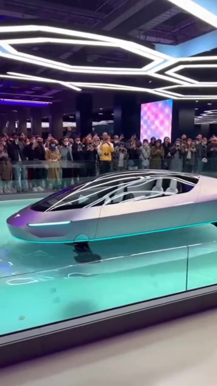 The Amphibious Hover-Car Rising From Water as the Crowd Captures Its ...