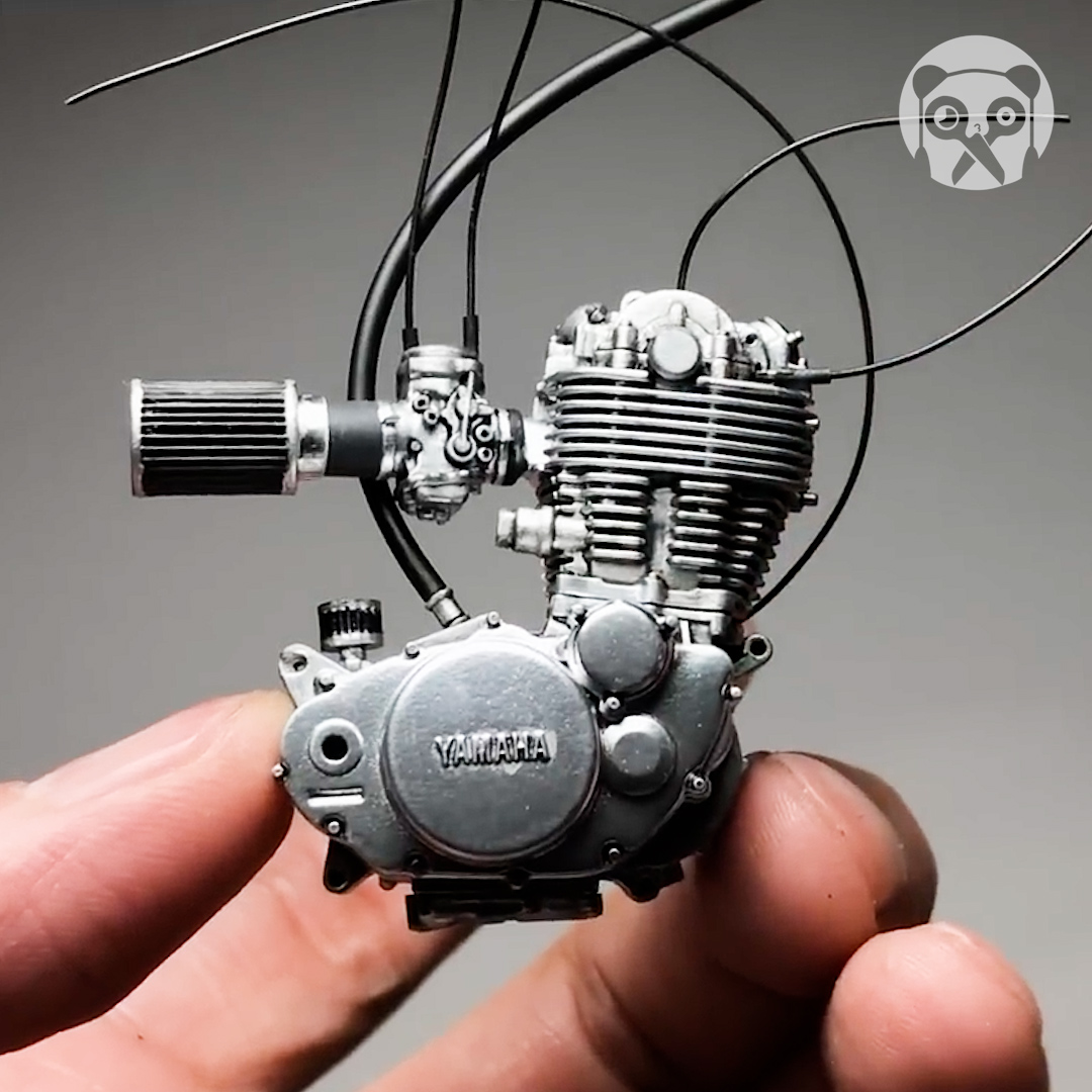 Building 1/12 scale model of Yamaha SR400