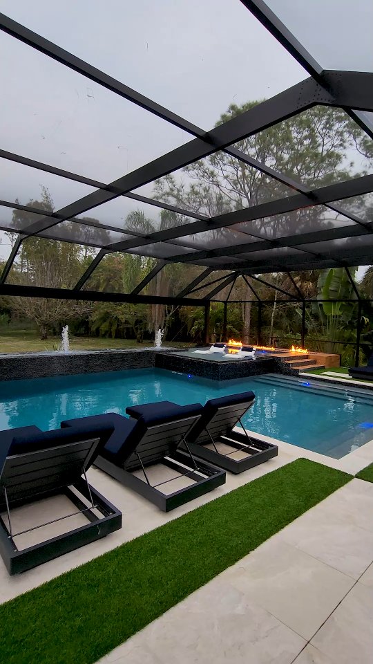 We design and build some insane modern pools. This backyard features an ...